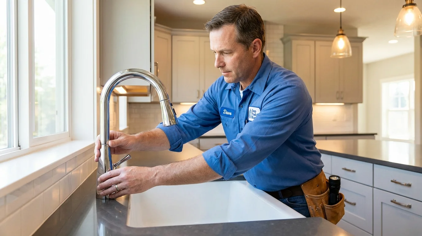 Kitchen faucet installation by Johns Plumbing LLC in Rock Valley