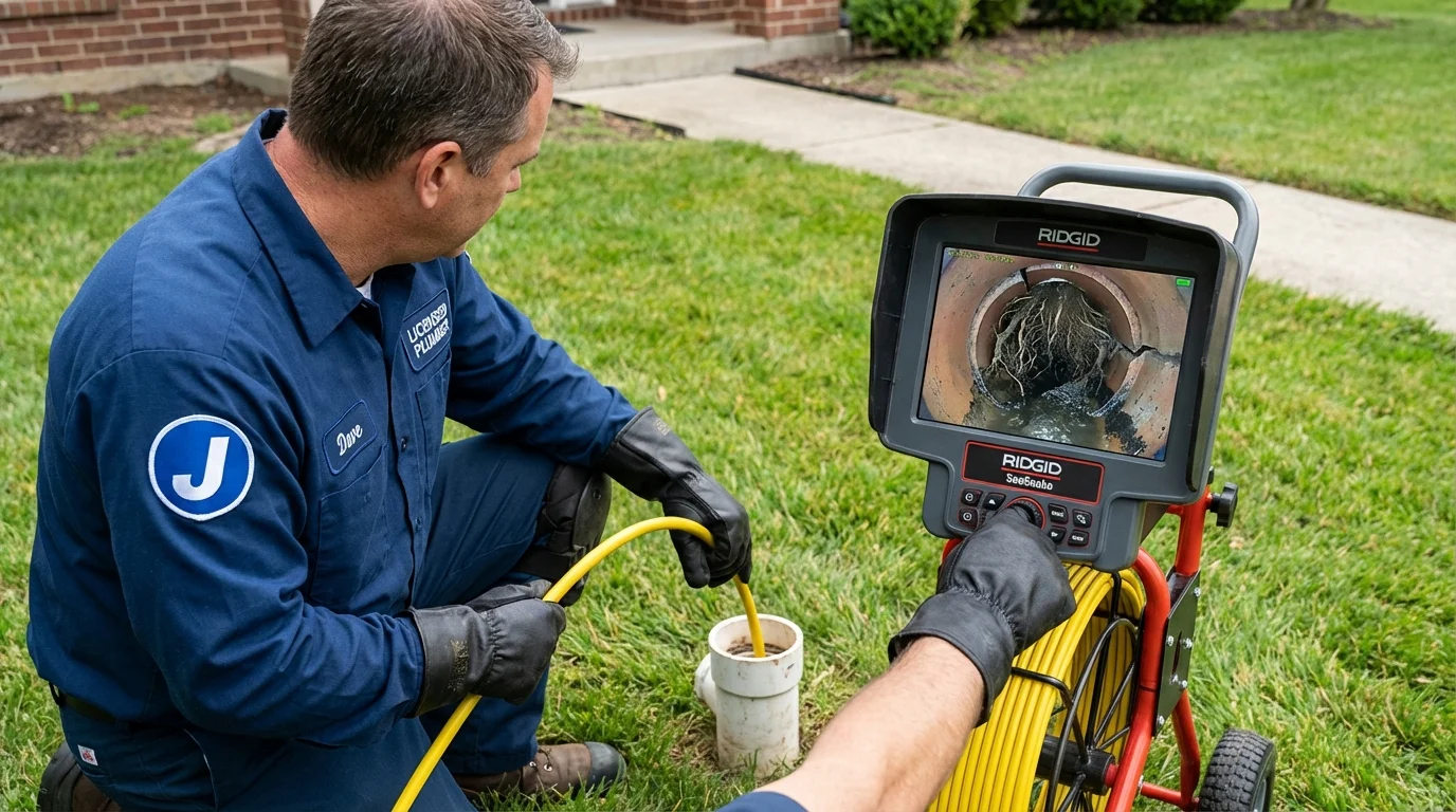Sewer camera inspection being performed by Johns Plumbing LLC in Rock Valley