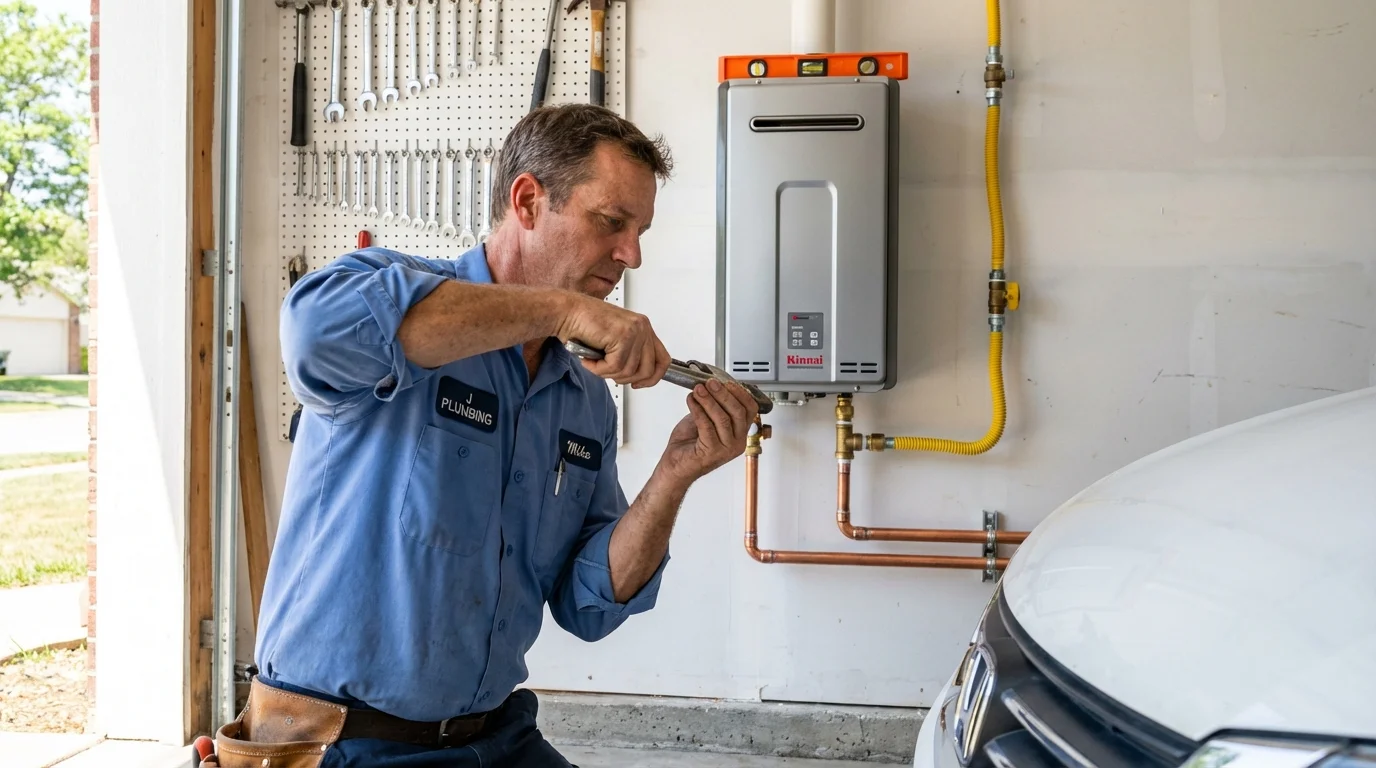 Tankless water heater installation by a Johns Plumbing LLC plumber in Rock Valley